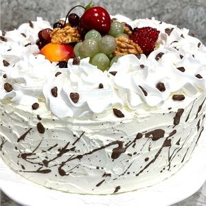 Faux Handcrafted Splatter Fruit Display Cake